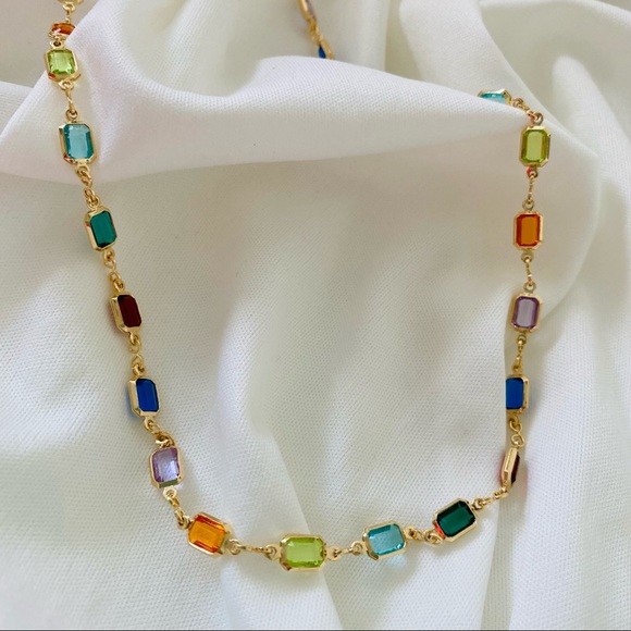 Multicolor Crystal Necklace - Picture 6 of 8